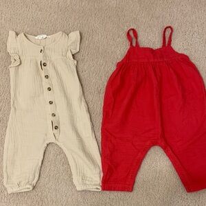 Nordstrom Kids Romper Set - Beige and Red